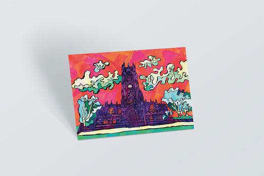 Manchester Cathedral Psychedelic Postcard image 1