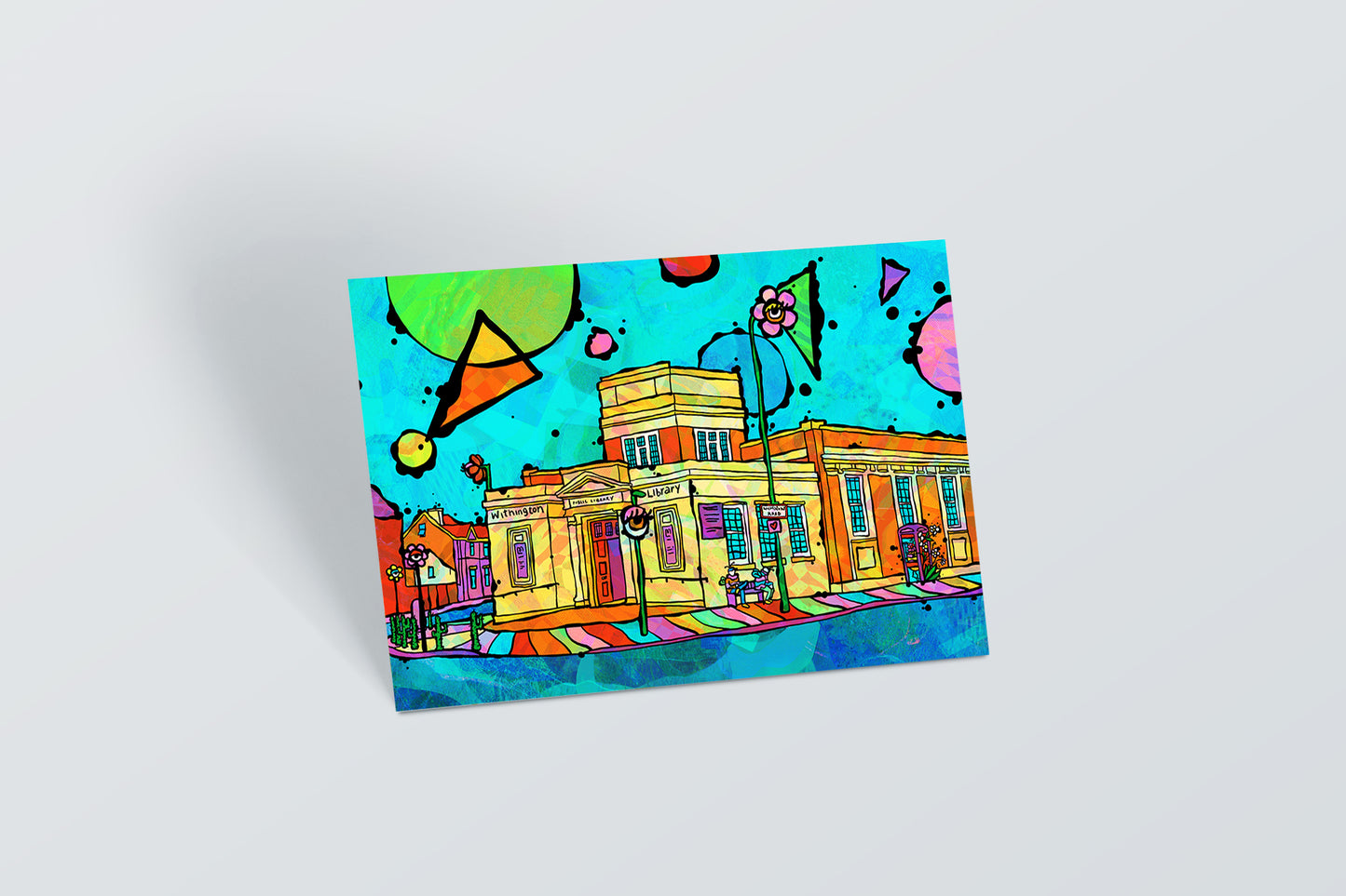 Withington Library Psychedelic Postcard image 0