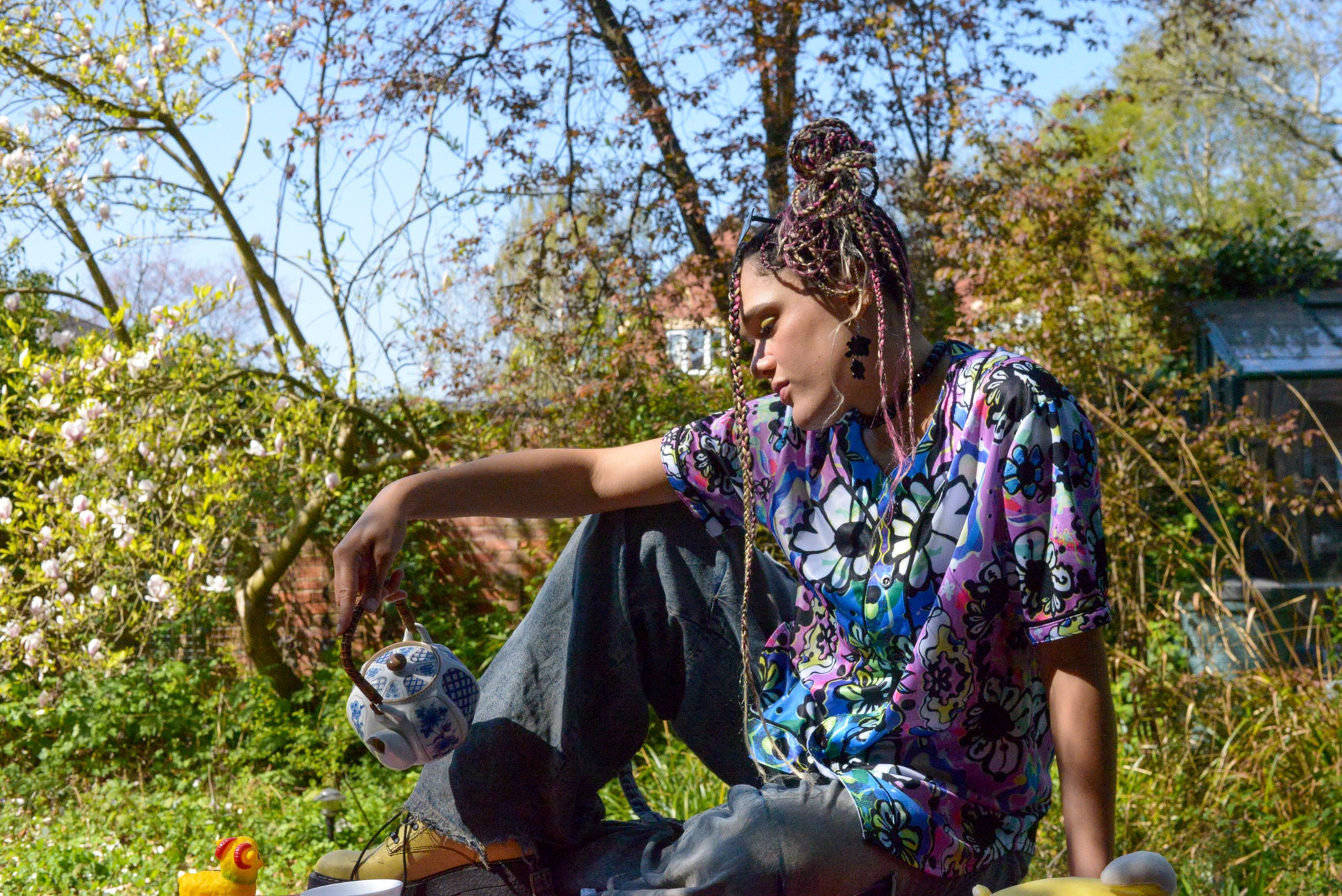 Badu Bloom Baseball Jersey - Sporty Psychedelic Style for Creative Souls image 2