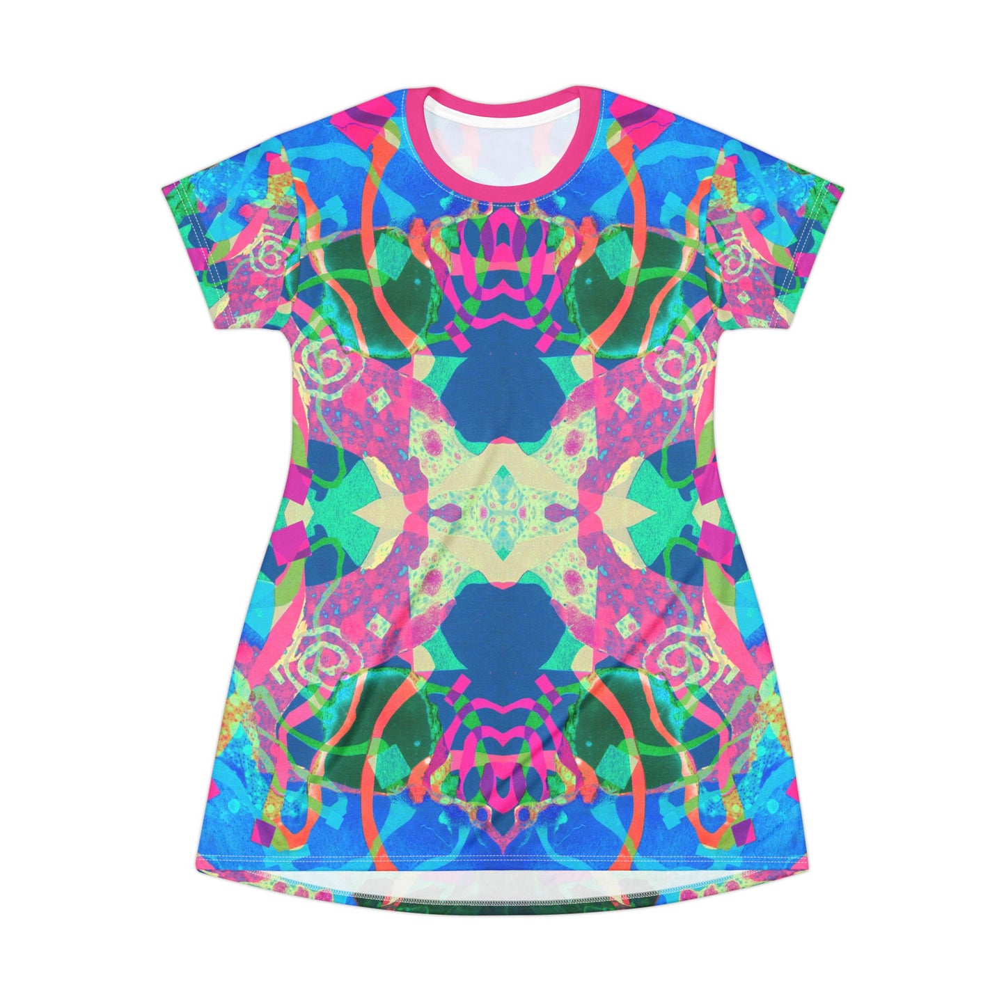 Blue Pink Vortex T-Shirt Dress Psychedelic Fashion & Everyday Wear image 3