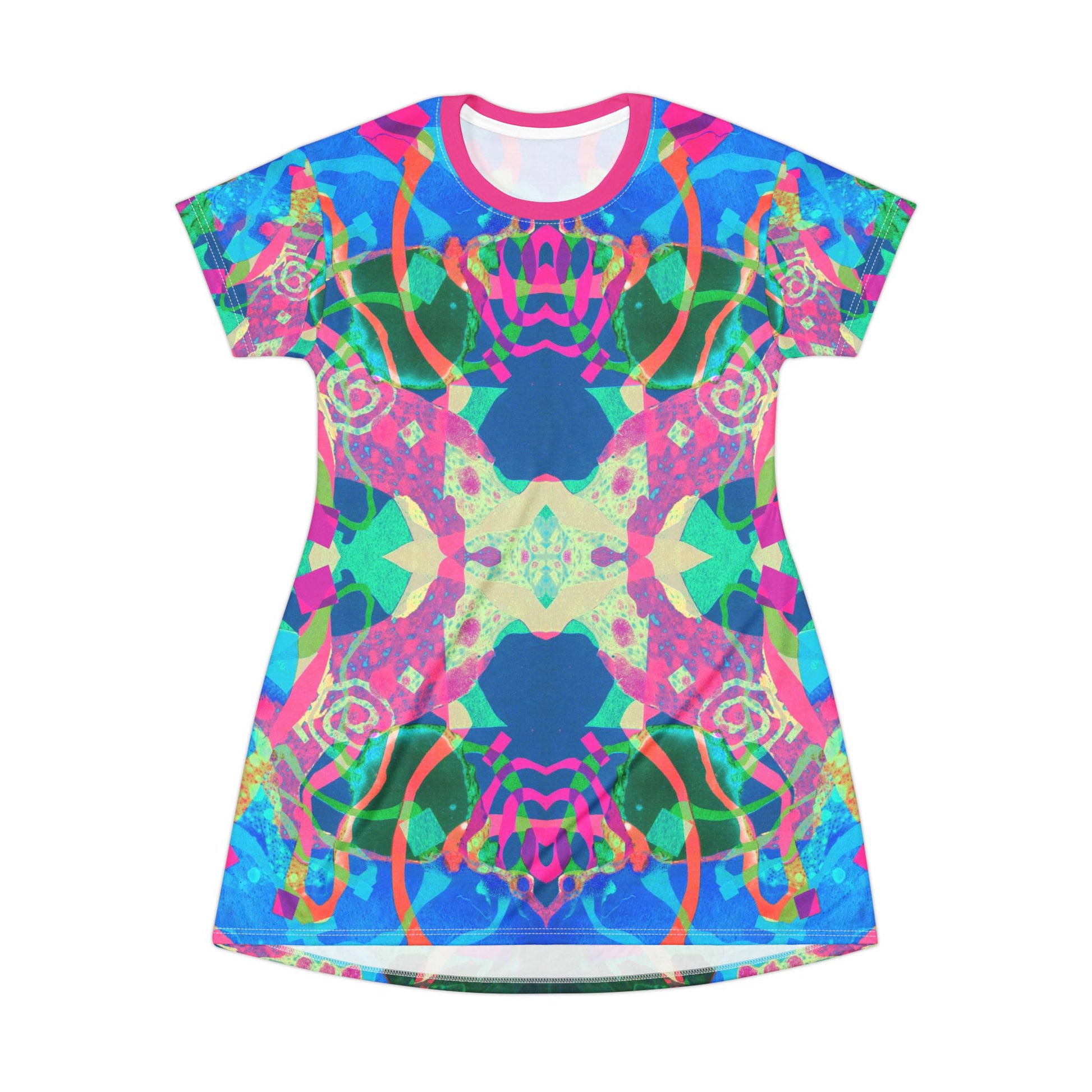 Blue Pink Vortex T-Shirt Dress Psychedelic Fashion & Everyday Wear image 3