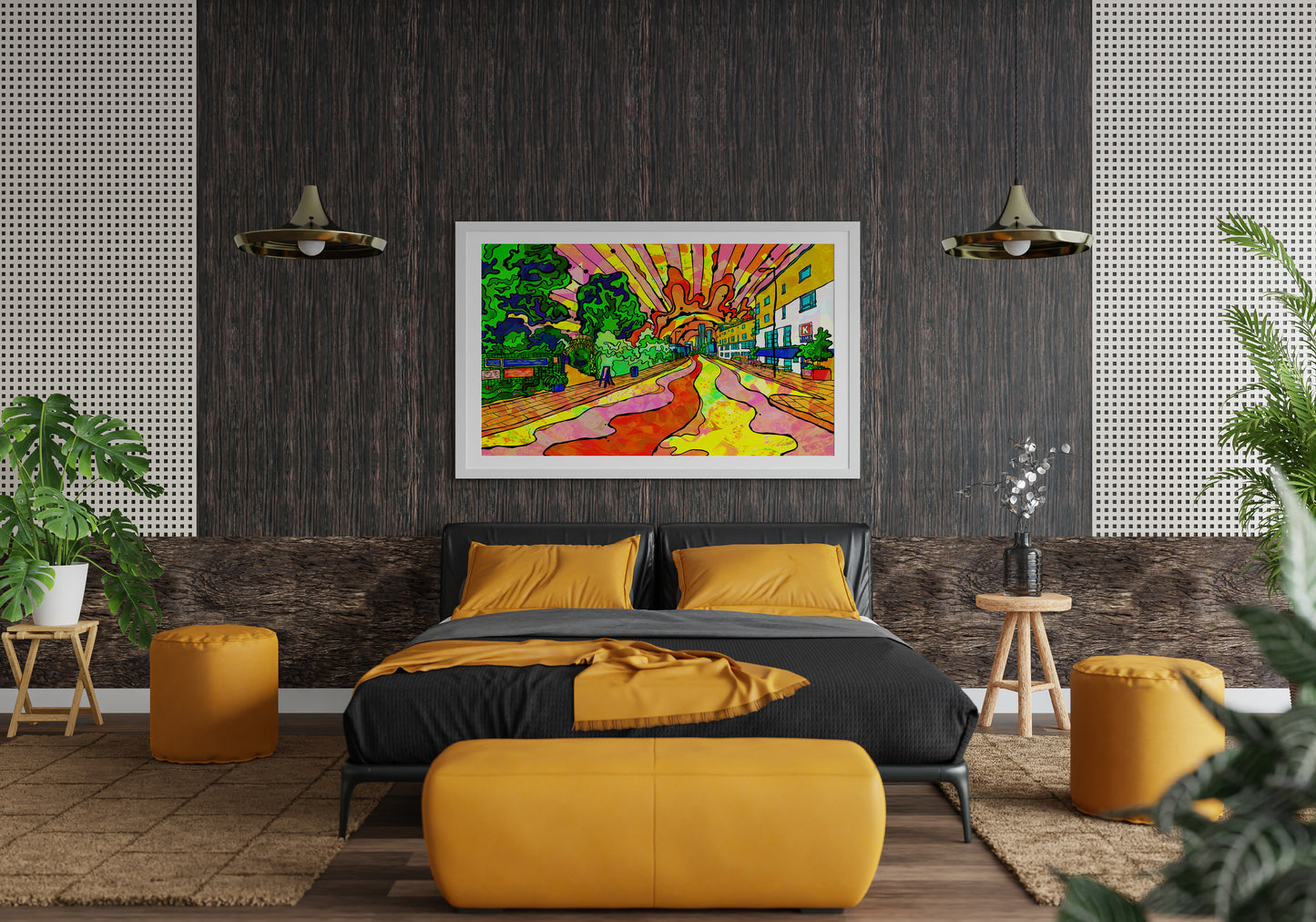 Hulme Sunset Psychedelic Art Print image 6