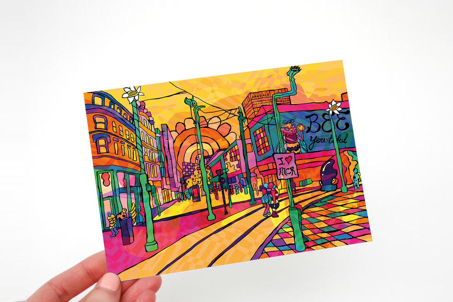 Manchester City Psychedelic Postcard image 0