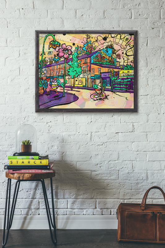 Psychedelic Bee Art Print – Burton Road, Didsbury Manchester | Colourful Pop Art image 1