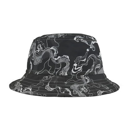 Psychedelic Black Magic Marble UV Reactive Bucket Hat image 2
