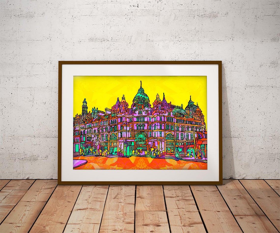 Leeds Kirkgate Market Psychedelic Art Print image 0