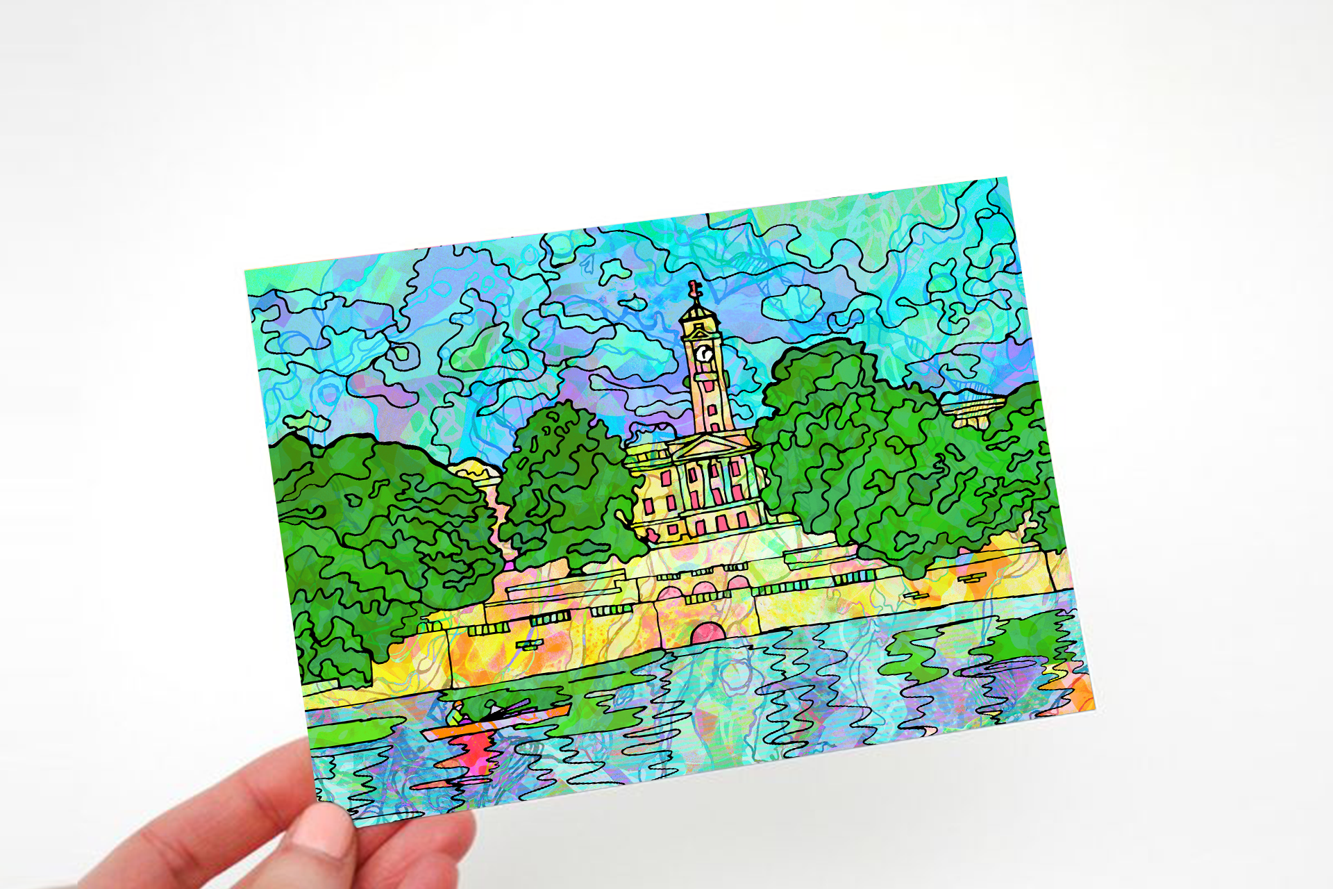 Nottingham Highfields Lake Postcard Nottingham University image 0