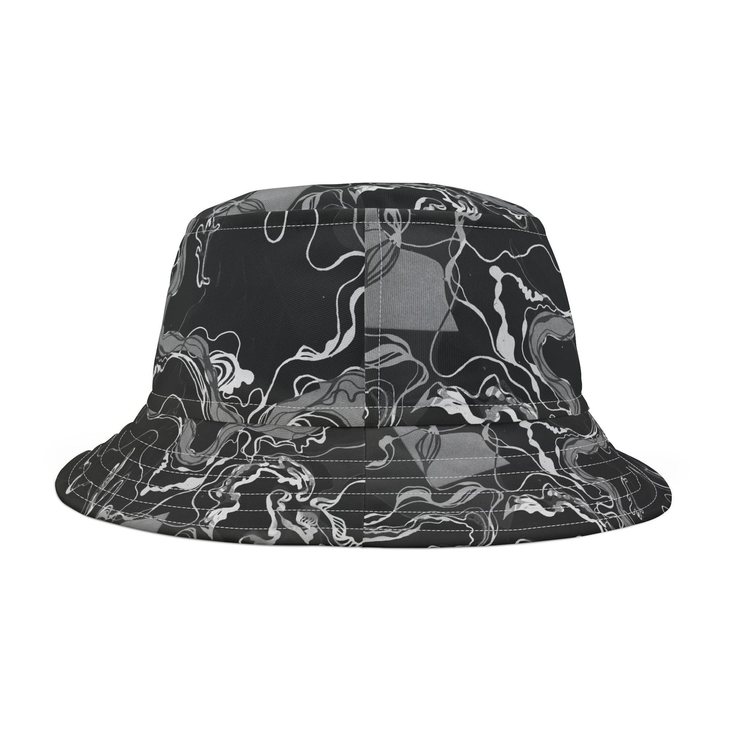 Psychedelic Black Magic Marble UV Reactive Bucket Hat image 4