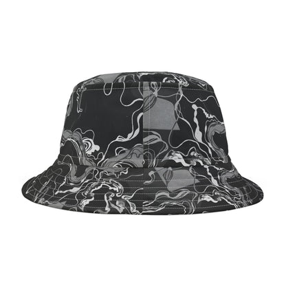 Psychedelic Black Magic Marble UV Reactive Bucket Hat image 4