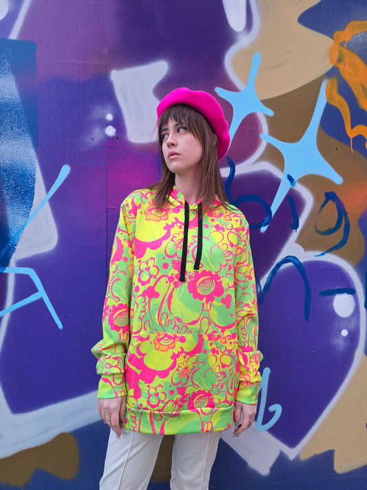 The Electric Bloom – Stylish Psychedelic Athletic Hoodie image 0