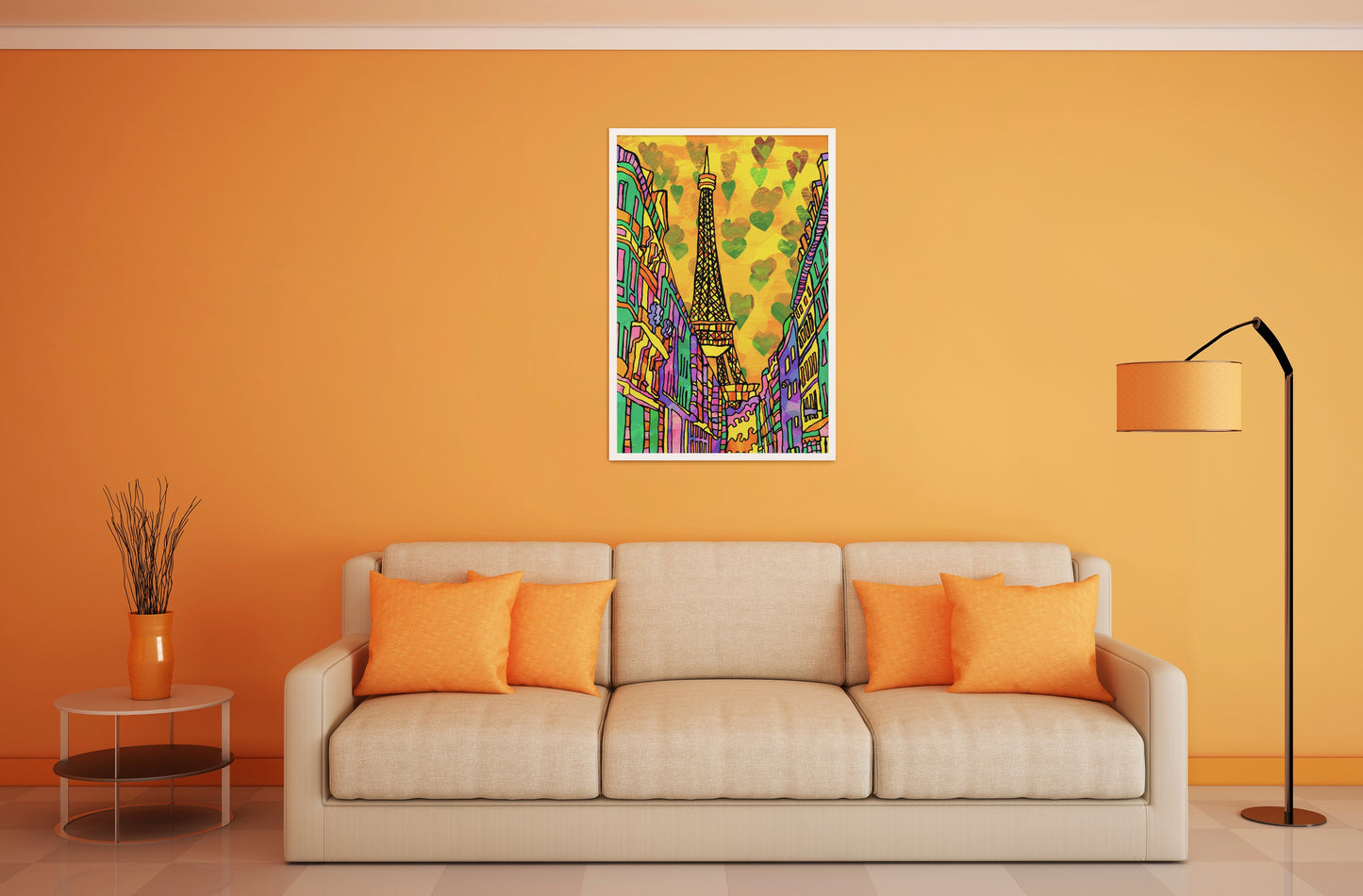 Paris Eiffel Tower Psychedelic Art Print image 1