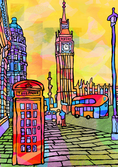 London Big Ben Psychedelic Art Print image 2