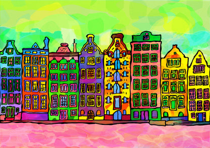 Amsterdam Canal Houses Psychedelic Art Print image 2