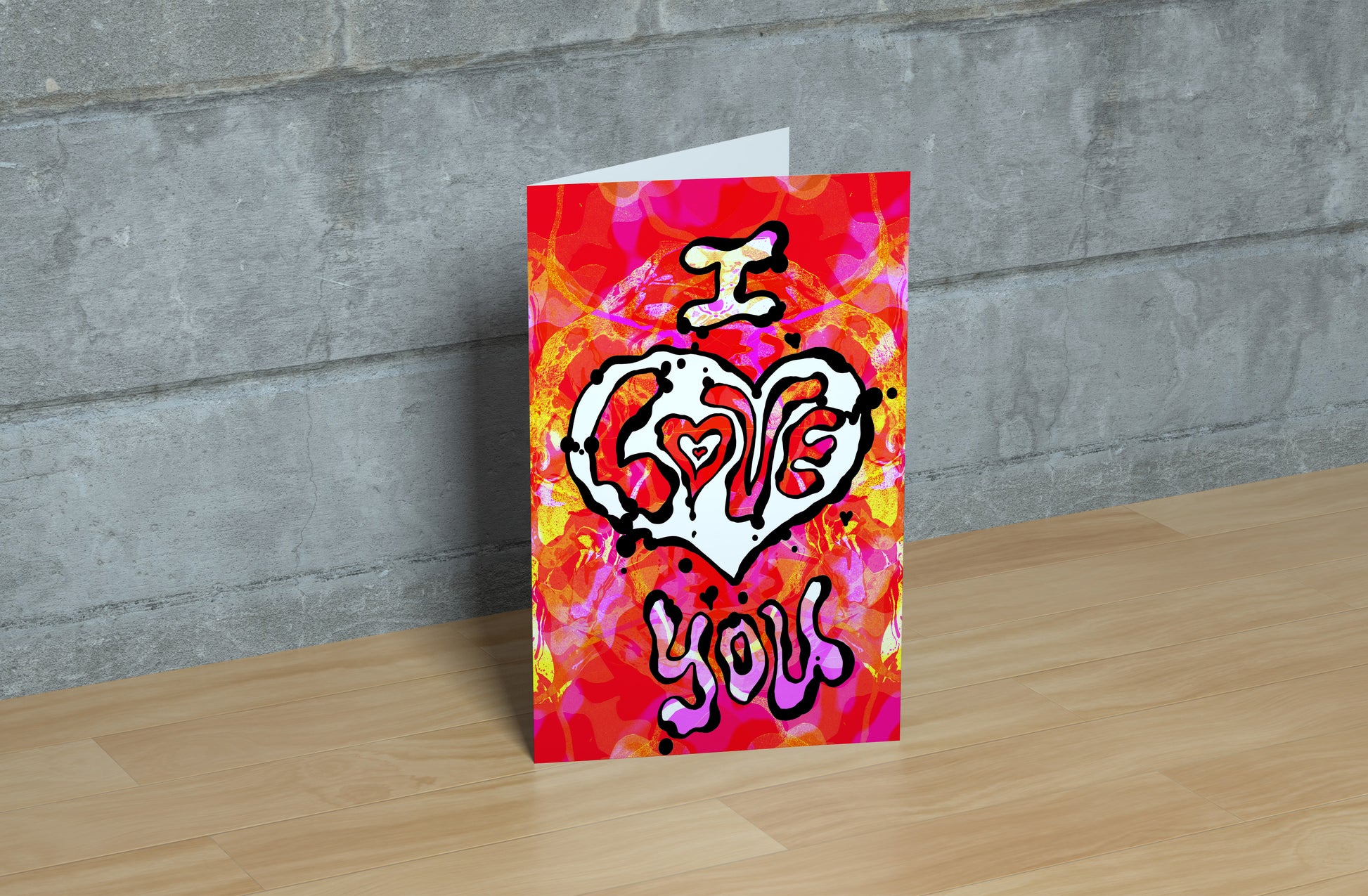 Psychedelic Valentine Card - I love you image 3