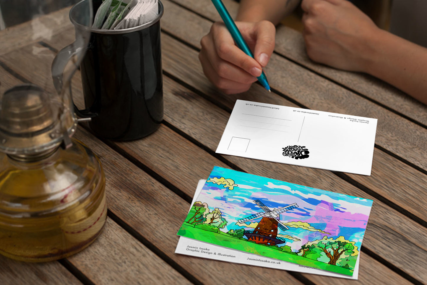 Sneinton Windmill Psychedelic Postcard image 3