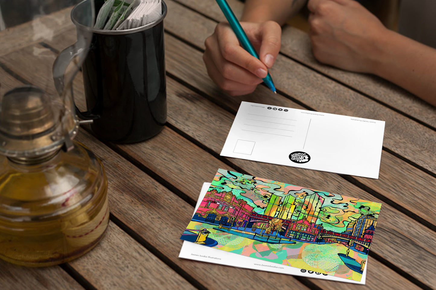 Manchester Deansgate Psychedelic Postcard image 3