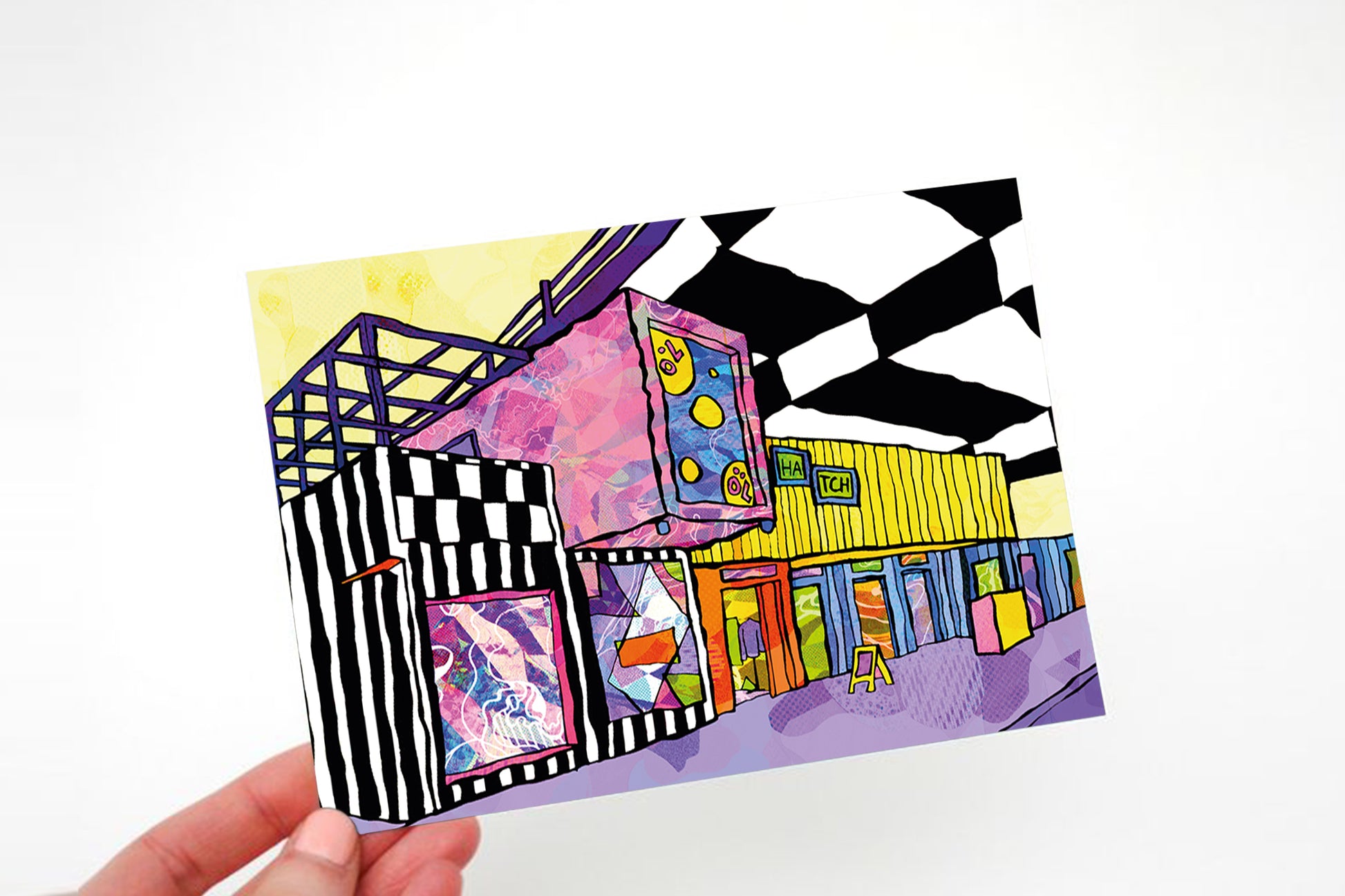 Manchester Hatch Psychedelic Postcard image 0