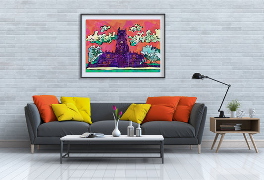 Manchester Cathedral Psychedelic Art Print image 0