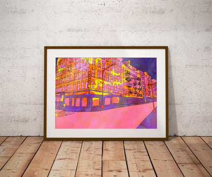 New York Little Italy Psychedelic Art Print image 0