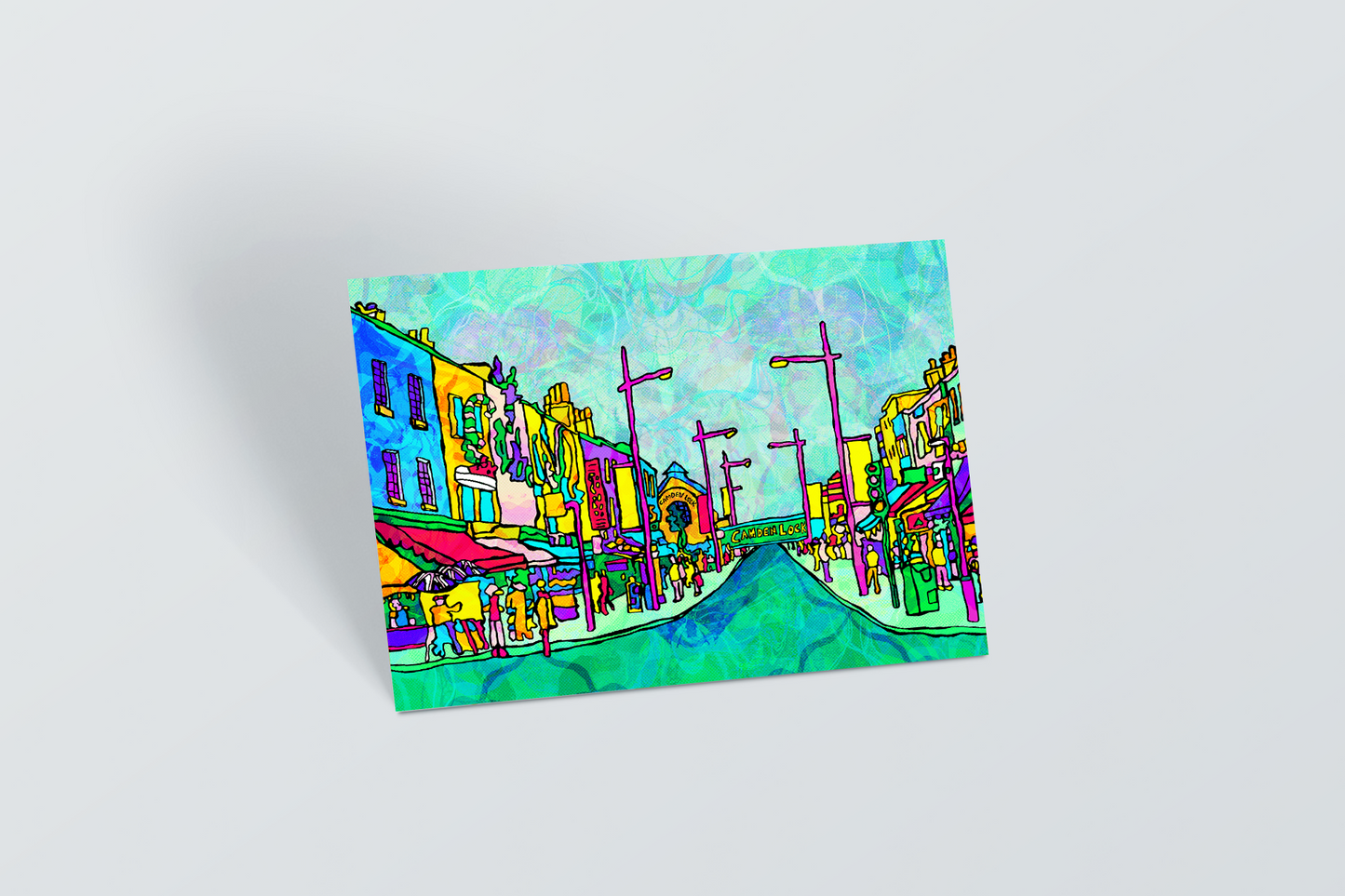 London Psychedelic Postcard of Camden Town image 0