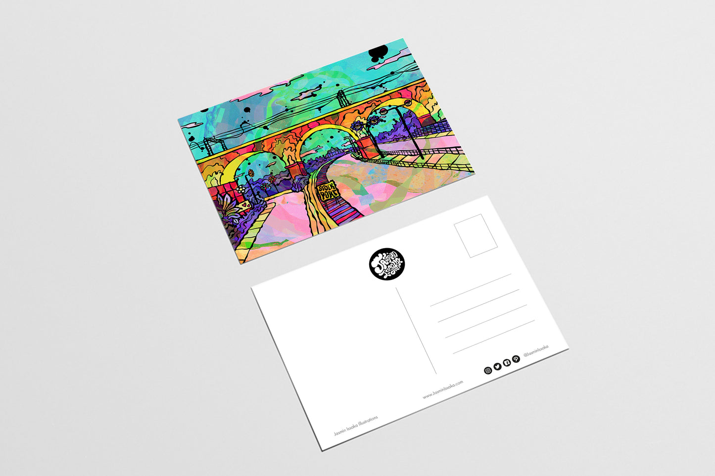 Stockport Viaduct Psychedelic Postcard image 2