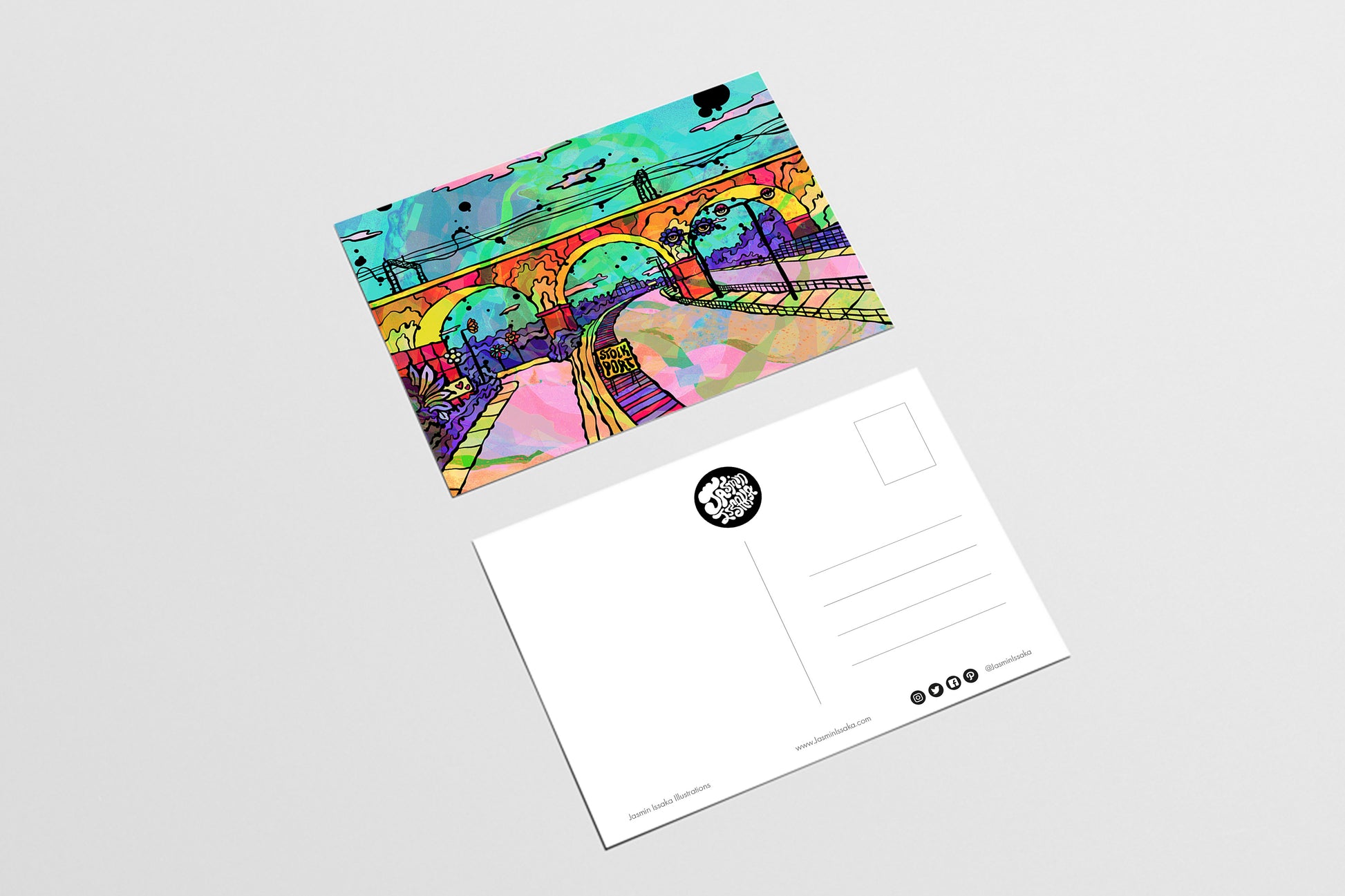 Stockport Viaduct Psychedelic Postcard image 2