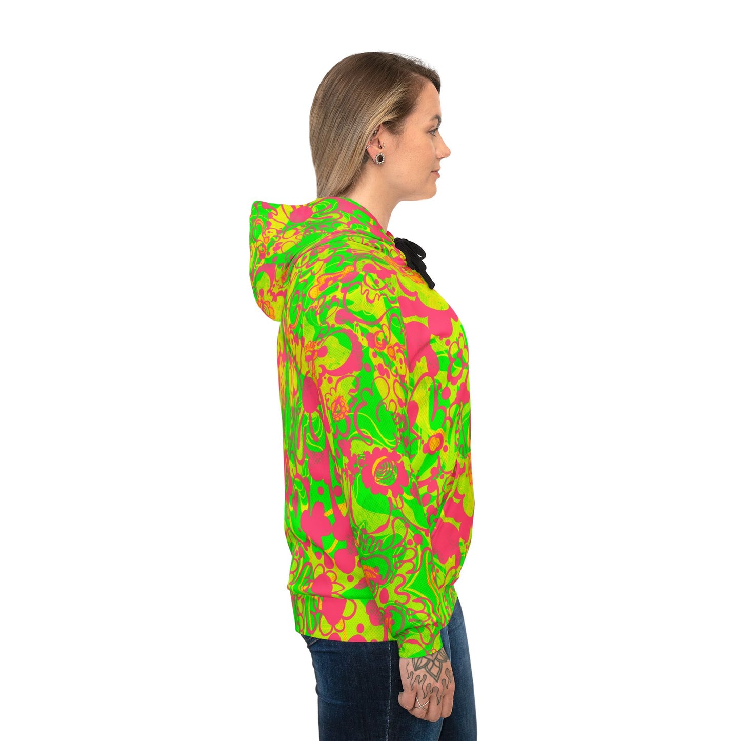 The Electric Bloom – Stylish Psychedelic Athletic Hoodie image 10