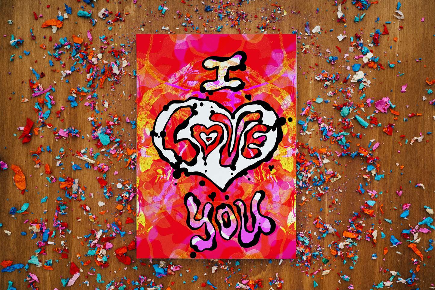 Psychedelic Valentine Card - I love you image 2