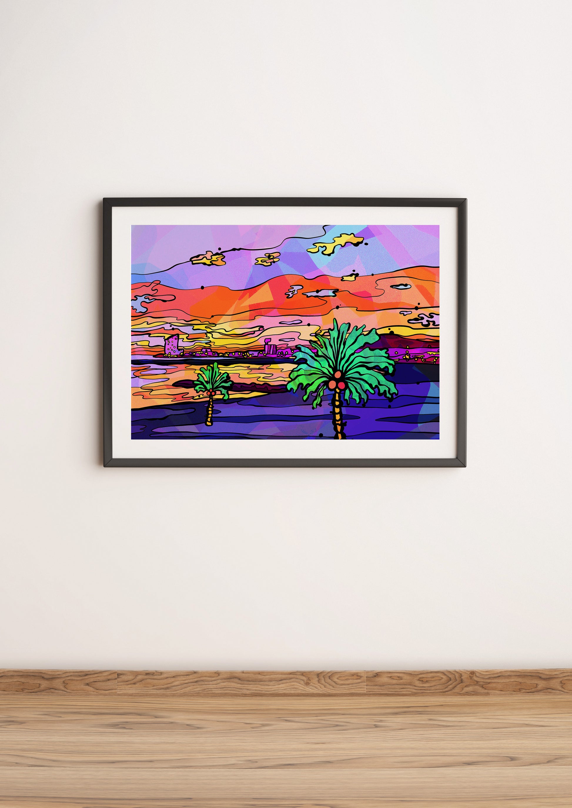 Barcelona Beach Psychedelic Art Print image 2