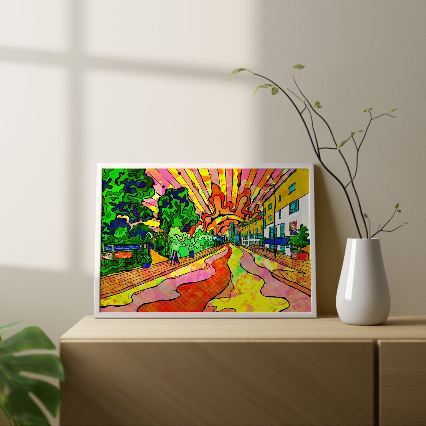 Hulme Sunset Psychedelic Art Print image 0