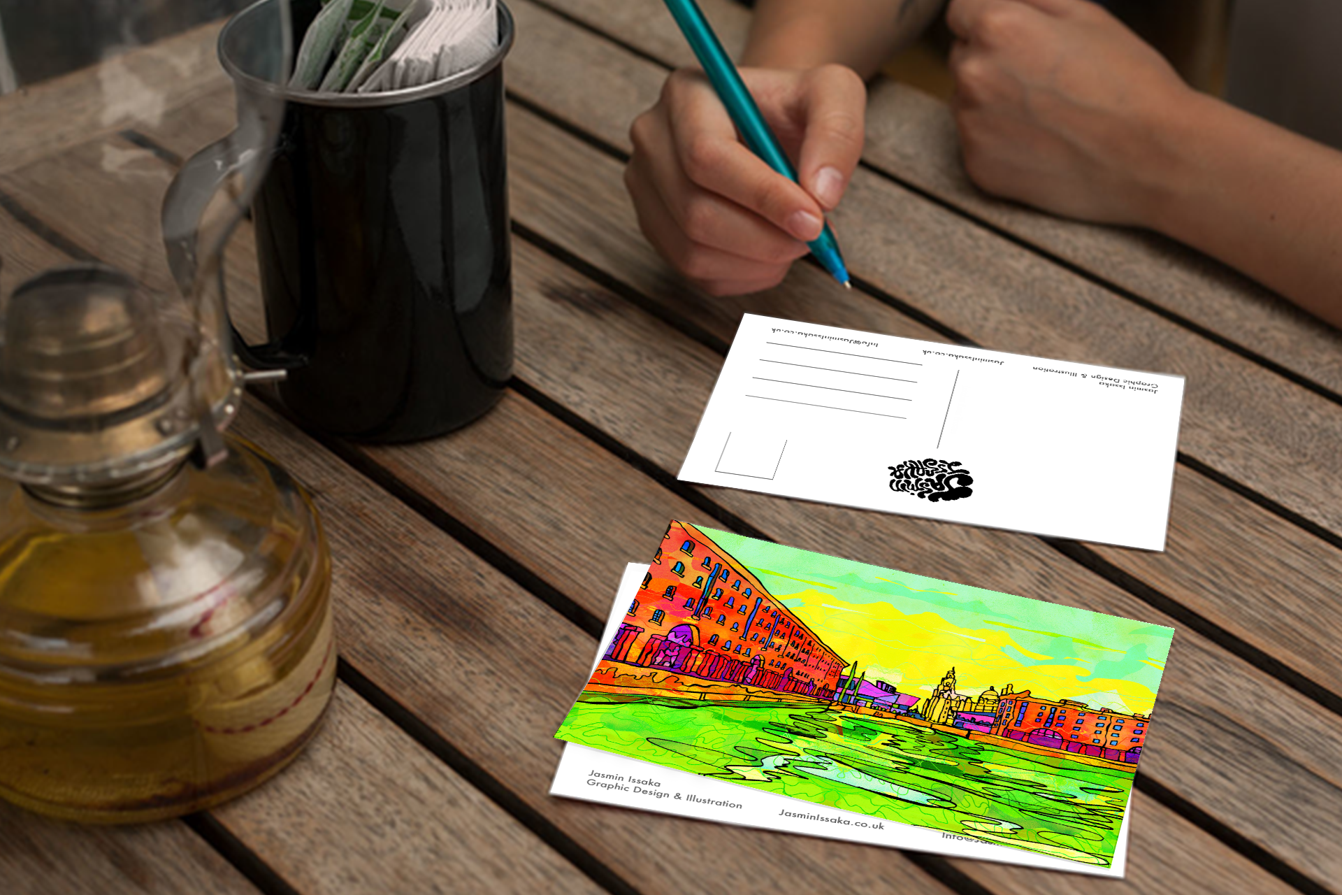 Liverpool Albert Docks Psychedelic Postcard image 3