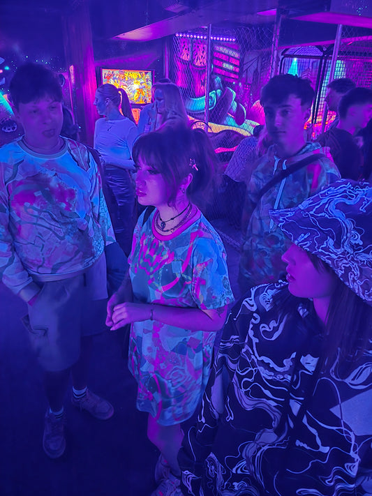 Blue Pink Vortex T-Shirt Dress Psychedelic Fashion & Everyday Wear image 0