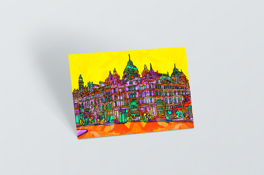 Leeds Psychedelic Postcard of Kirkgate Market image 0
