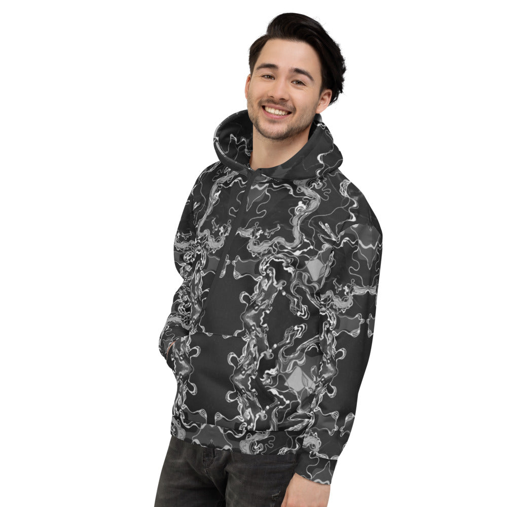 Psychedelic Unisex Hoodie - Black String Theory image 3