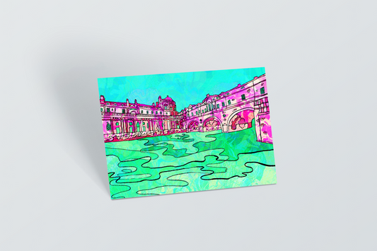 Bath Pulteney Bridge Psychedelic Postcard image 0