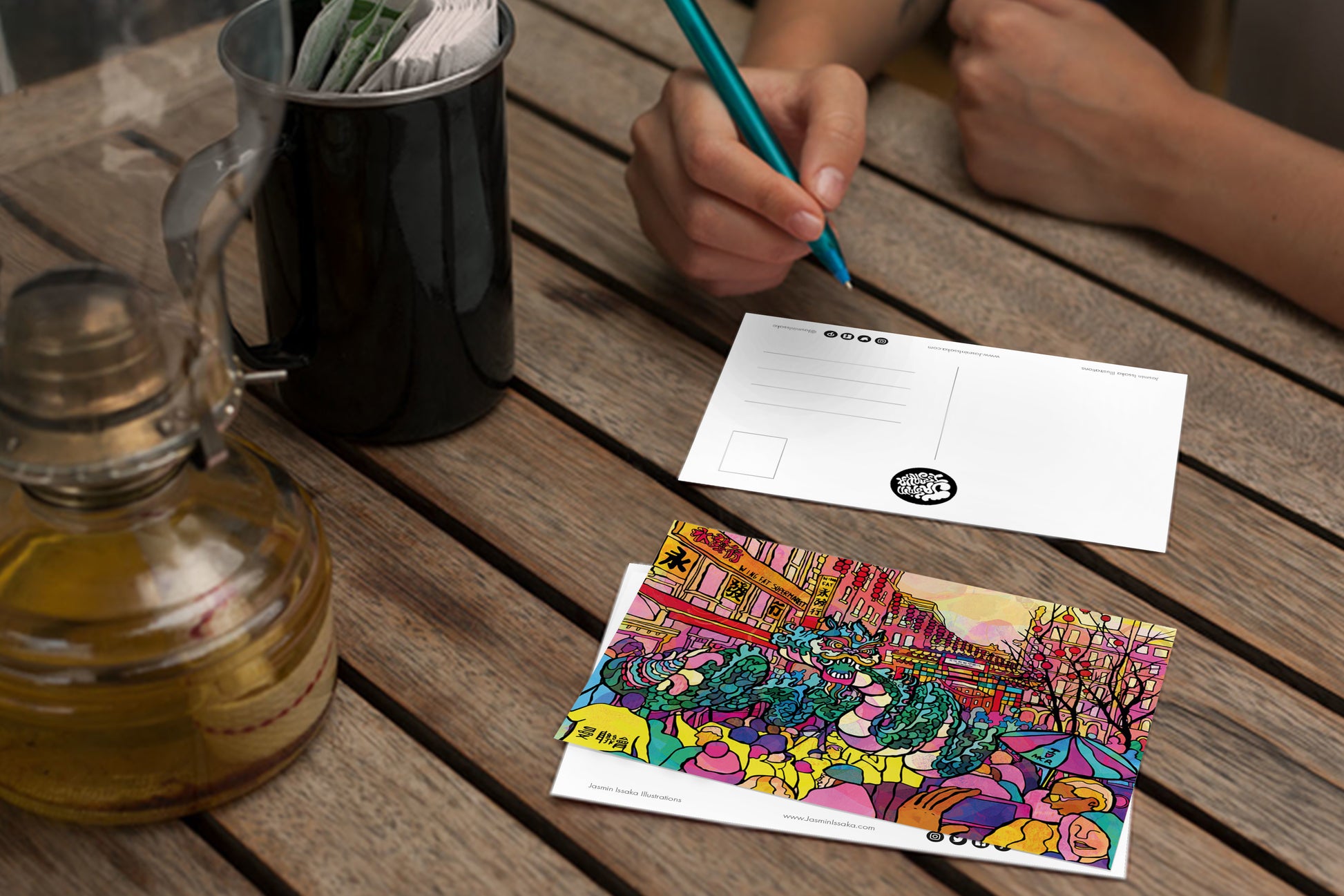 Manchester China Town Psychedelic Postcard image 2