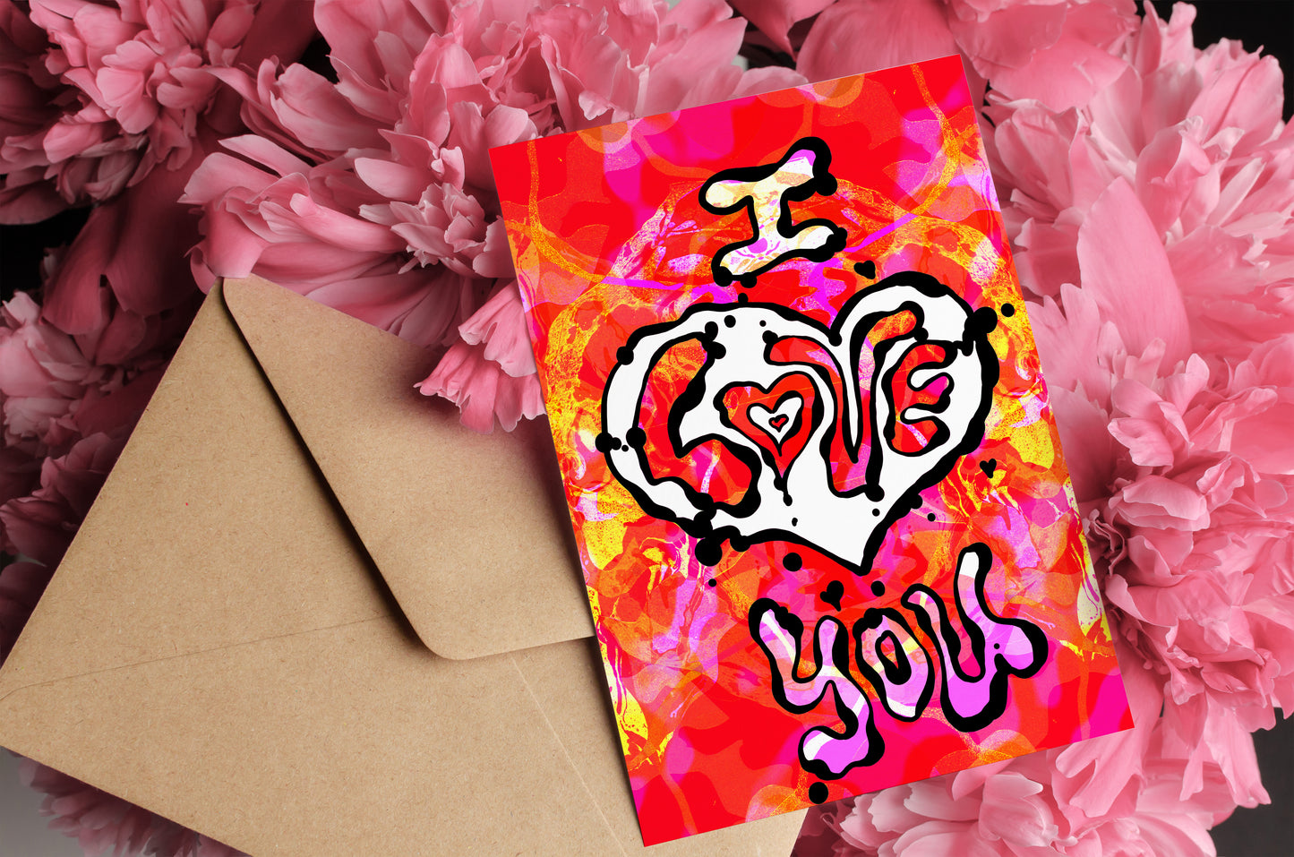 I love you - Psychedelic Valentine Card image 0