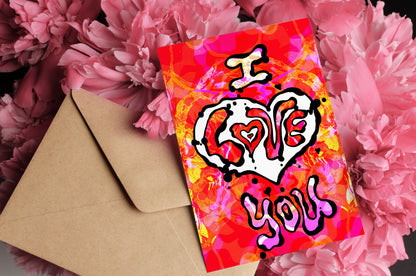 I love you - Psychedelic Valentine Card image 0