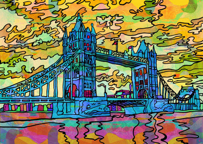 London Tower Bridge Psychedelic Art Print image 2