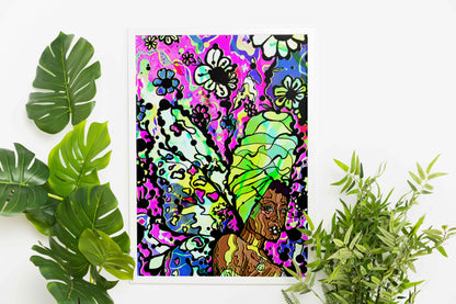 Erykah Badu Effect Psychedelic Art Print Poster image 0