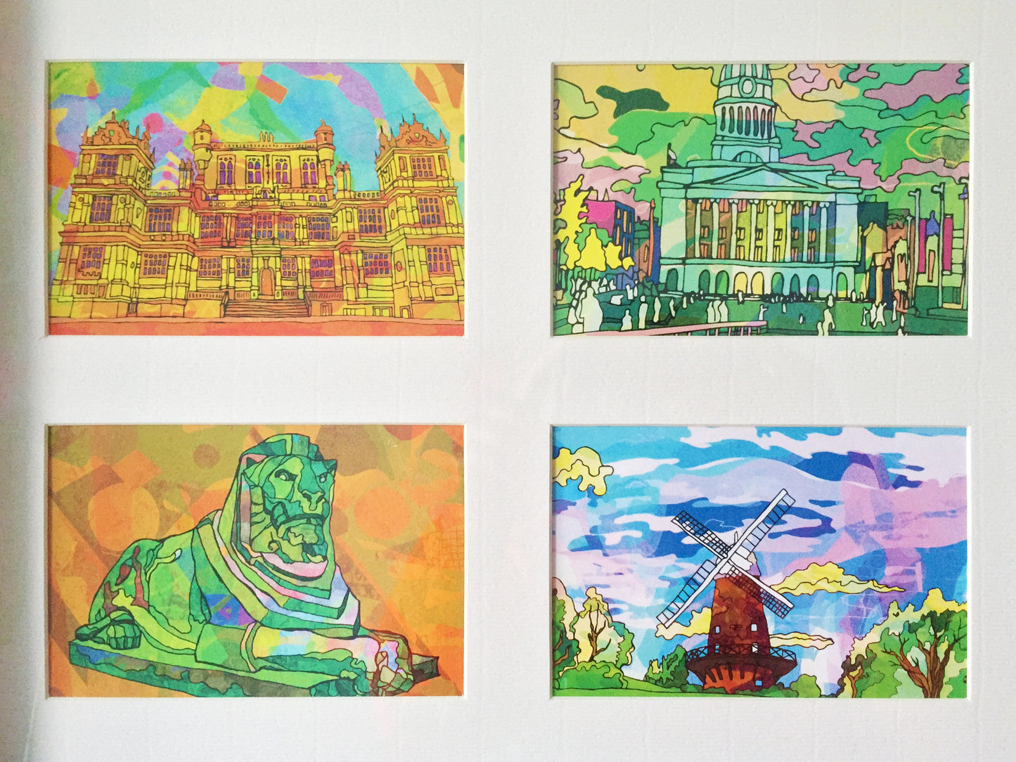 Nottingham Council House Psychedelic Postcard image 4