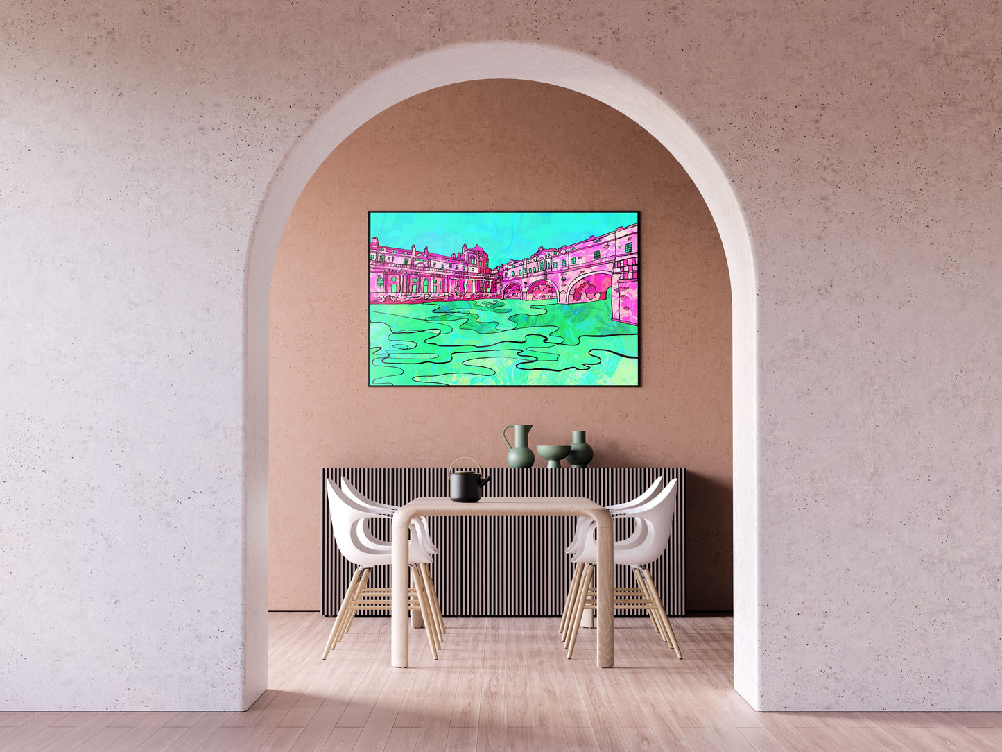 Bath Pulteney Bridge Psychedelic Art Print image 1