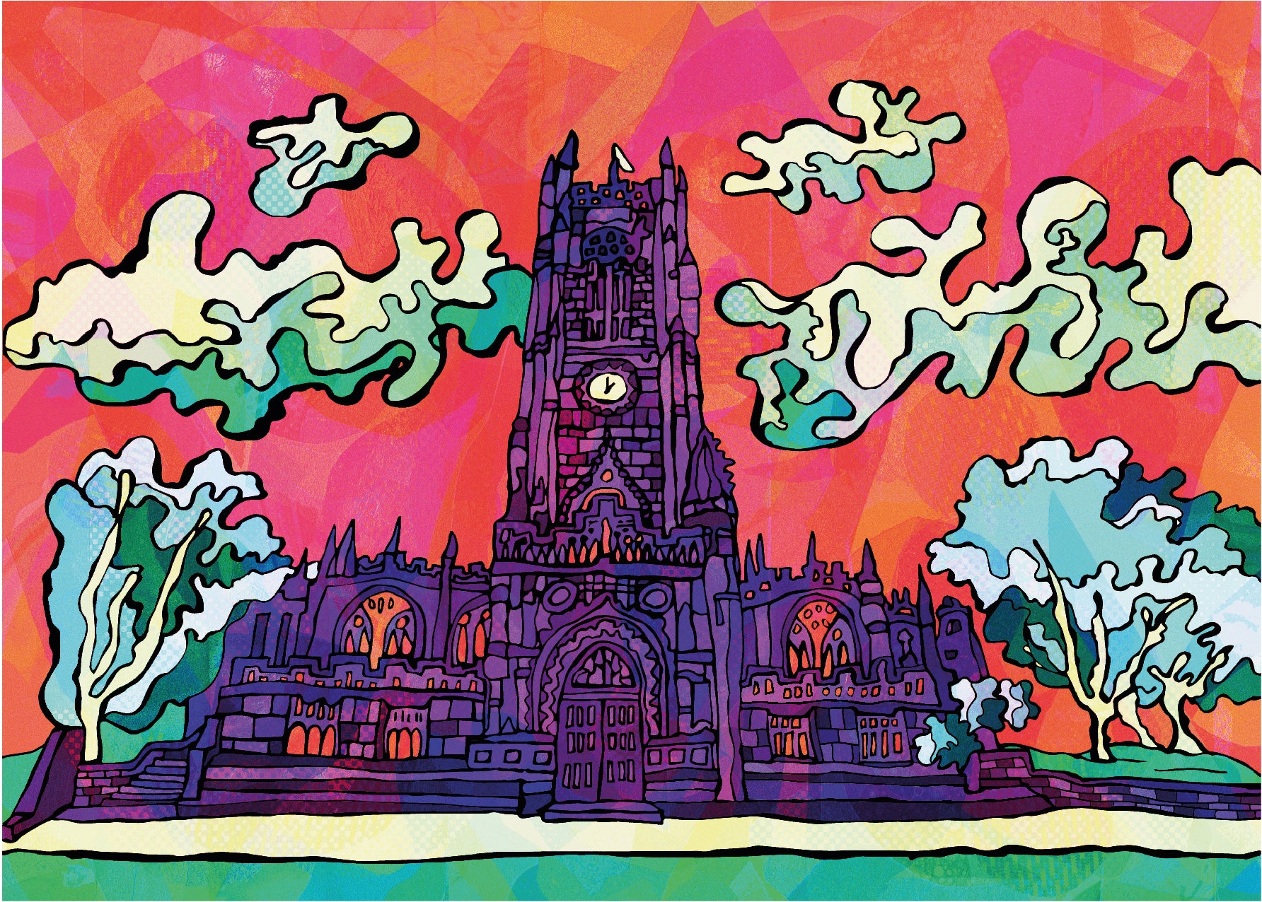 Manchester Cathedral Psychedelic Postcard image 4