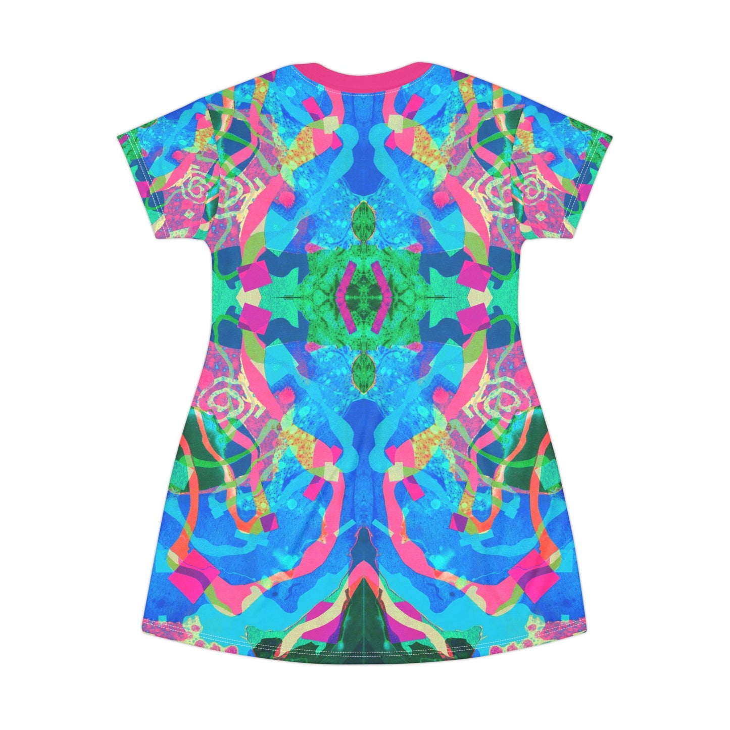 Blue Pink Vortex T-Shirt Dress Psychedelic Fashion & Everyday Wear image 4