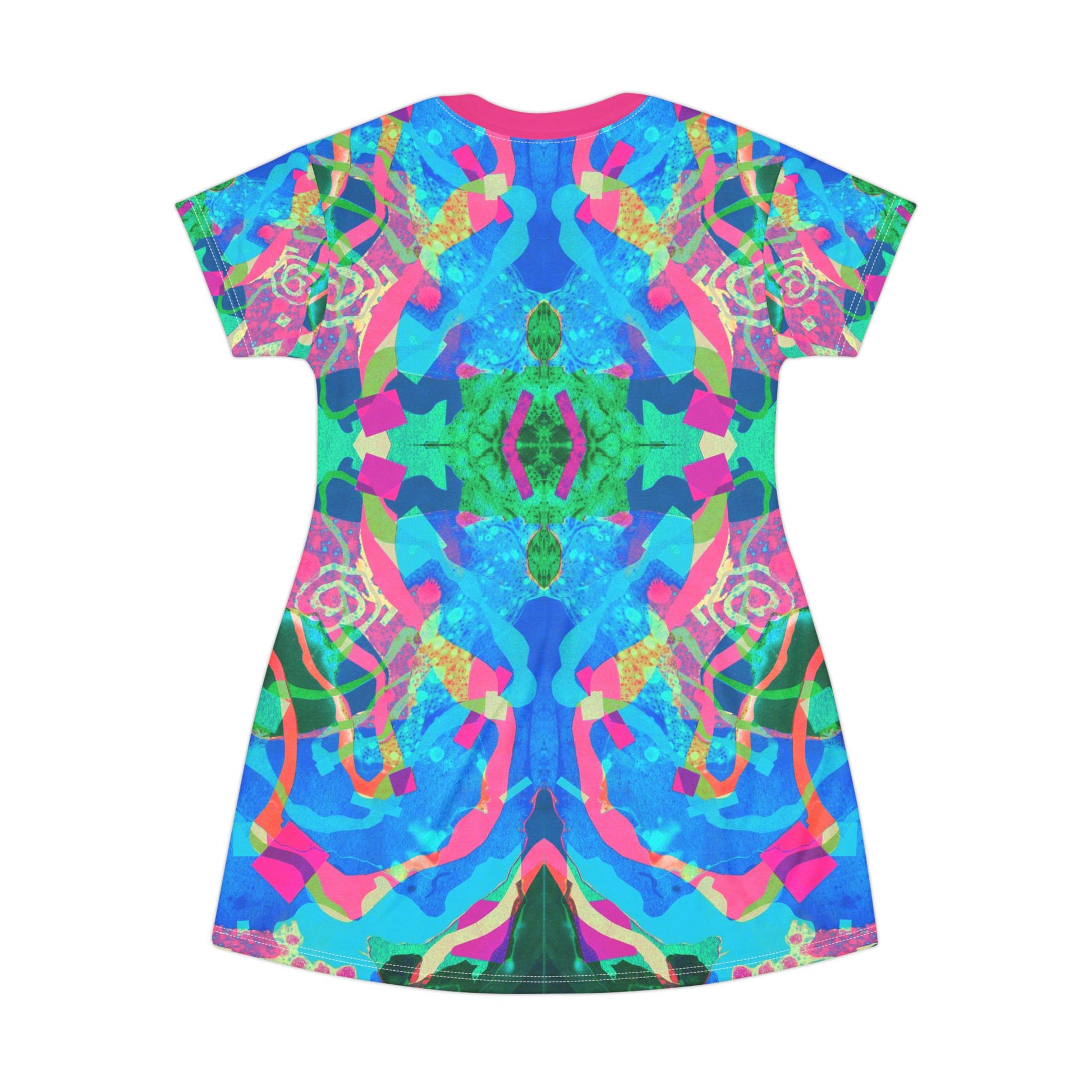 Blue Pink Vortex T-Shirt Dress Psychedelic Fashion & Everyday Wear image 4