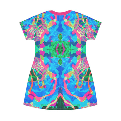 Blue Pink Vortex T-Shirt Dress Psychedelic Fashion & Everyday Wear image 4