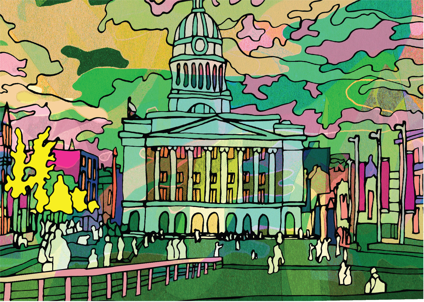 Nottingham Council House Psychedelic Art Print image 2