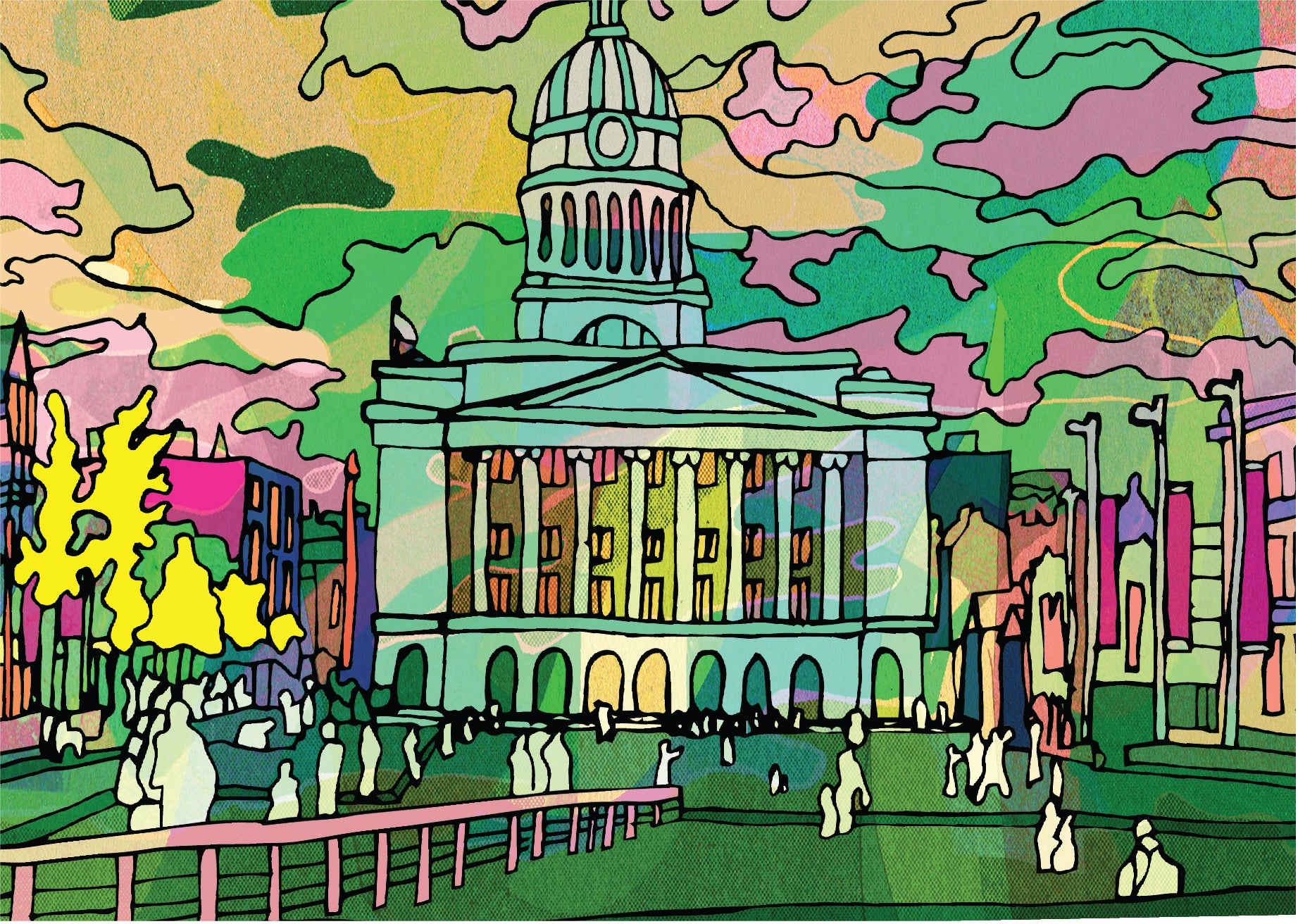 Nottingham Council House Psychedelic Art Print image 2