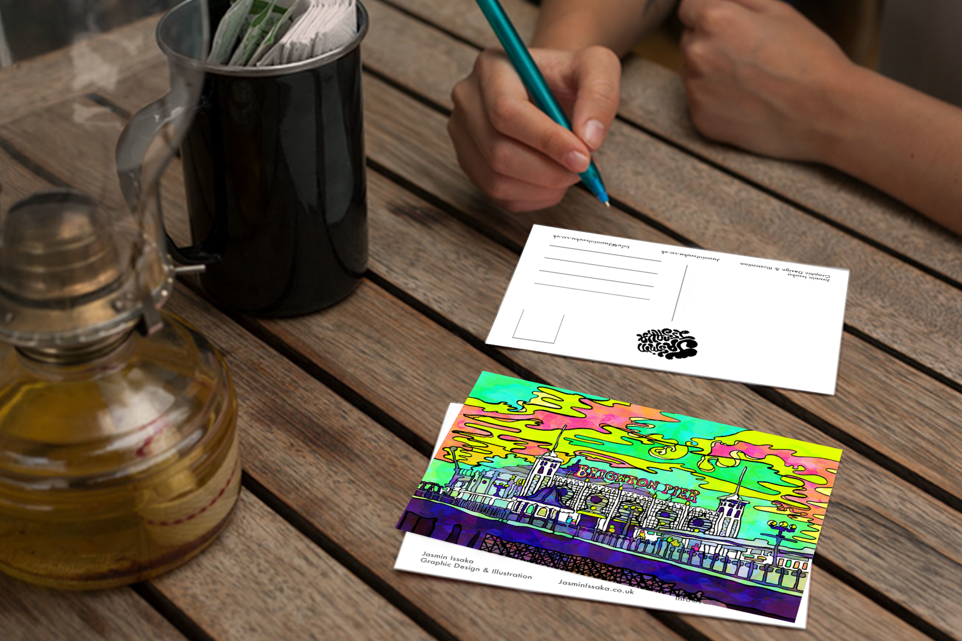 Brighton Palace Pier Psychedelic Postcard image 2