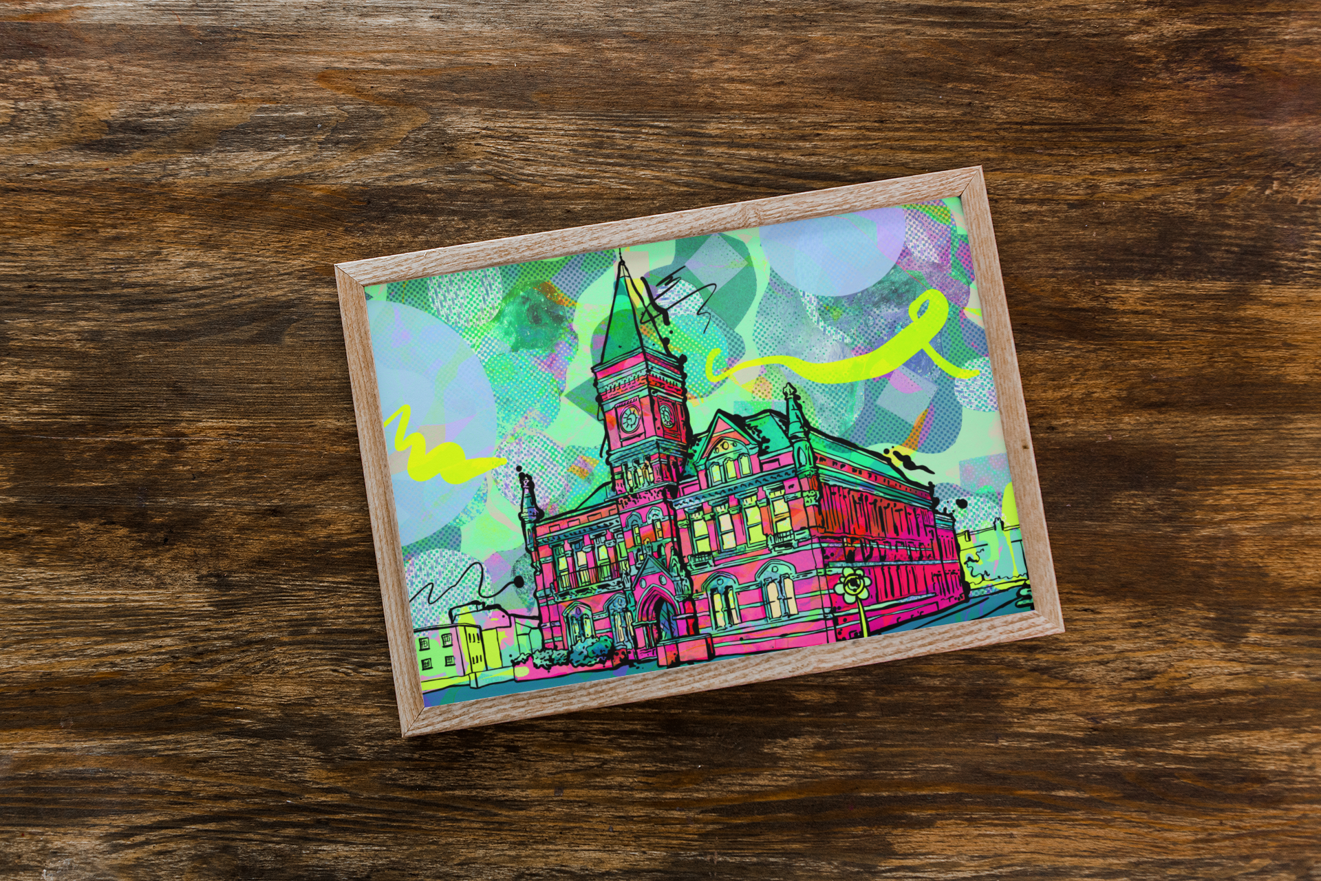 Psychedelic Art Print – Stretford Public Hall | Vibrant Manchester Wall Decor image 2